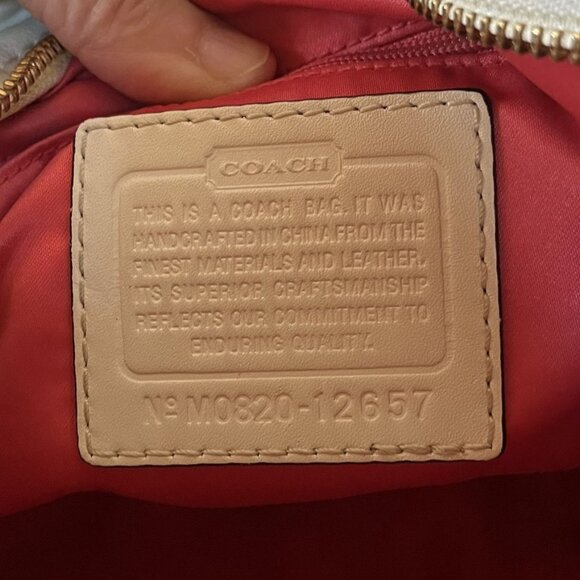 Coach Zoe 12657 Shoulder Bag Khaki/White Signature Canvas Leather Trim Gold-Tone - Picture 4 of 10